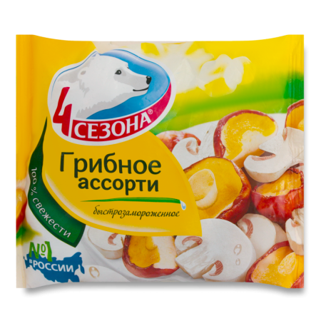 Смесь Грибная Быстрозамороженная Грибное Ассорти 4 Сезона м/у 400г