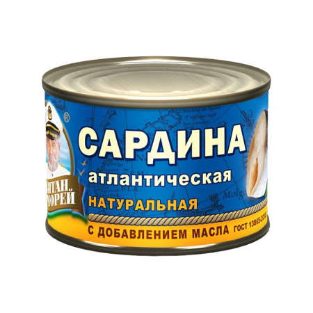 Сардина Капитан Морей Атлантическая Нат в Масле 250гр ж/б
