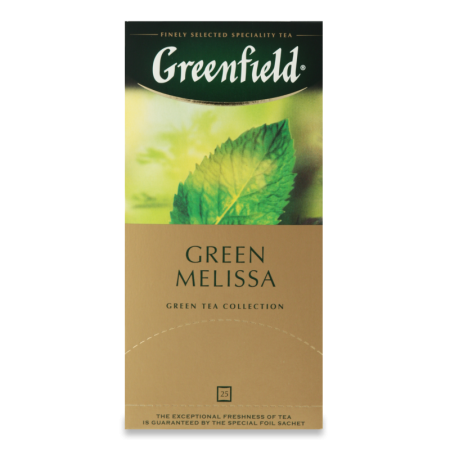 Чай Зеленый Байховый с Листьями Малиссы и Мяты и Ароматом Лимона Green Melissa Greenfield к/у 25х1.5г