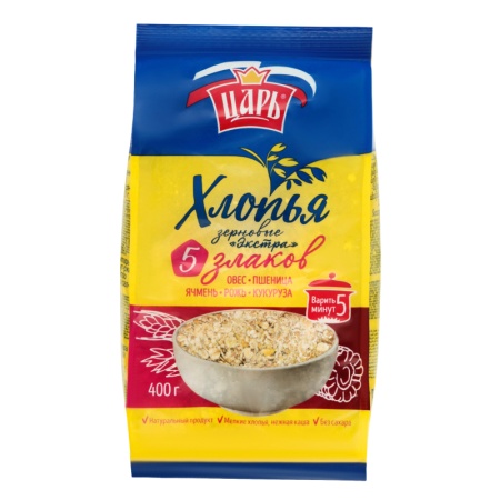 Хлопья Зерновые 5 Злаков Экстра Царь м/у 400г