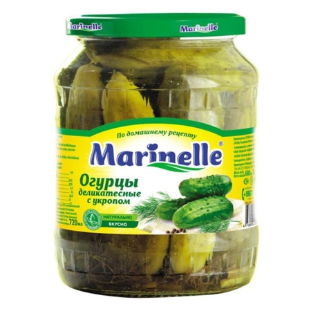 Огурцы Marinelle Деликатесные 3-6см 720мл с/б