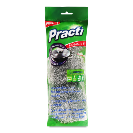 Мочалка Металлическая Для Хозяйственных Нужд Practi Paclan 3шт Мочалка Металлическая Для Хозяйственных Нужд Practi Paclan 3шт