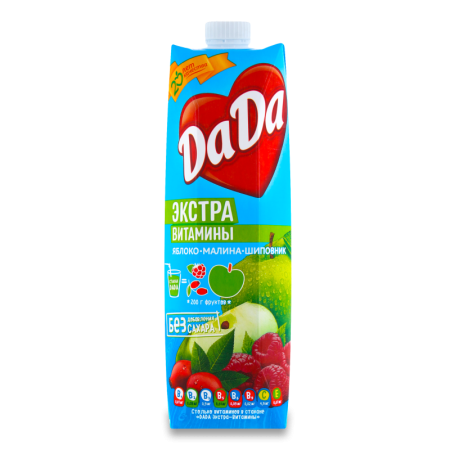 Нектар Для Детей от 3лет яблоко-малина-шиповник Экстра Витамины Dada т/п 0.95л