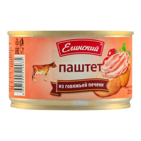 Паштет из Говяжей Печени Елинский ж/б 250г