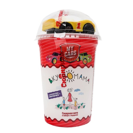 Сахарная Вата Вкусномама my Cars с Сюрпризом 30гр Стак