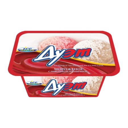 Мороженое Icemaster Дуэт сливочн-клубн 500гр Конт