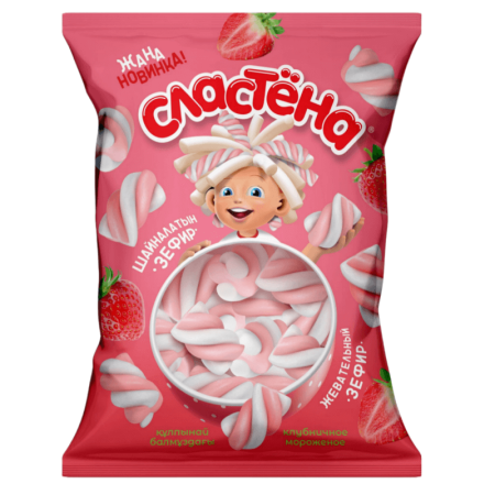 Зефир Сластена Жевательный Клубничное Мороженое 150гр бл/у