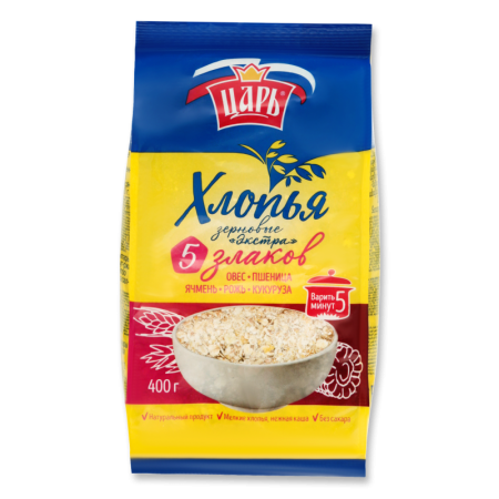 Хлопья Зерновые 5 Злаков Экстра Царь м/у 400г