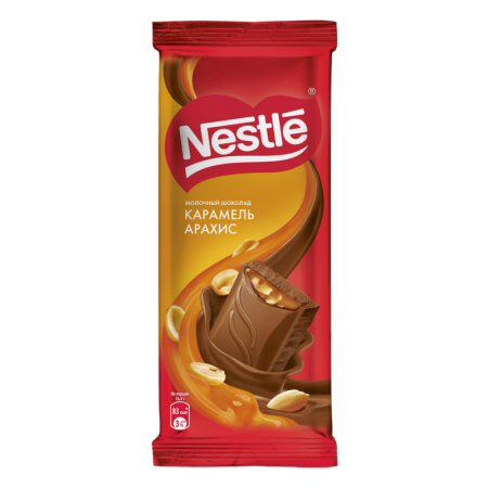 Шоколад Nestle Молочный карамель/арахис 82гр фл/п