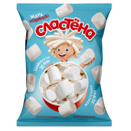 Зефир Сластена Жевательный Ваниль 150гр бл/у