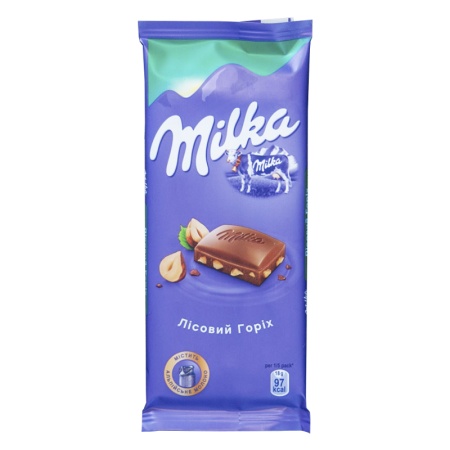 Шоколад Milka Молочный Лесной Орех 90гр Кнврт