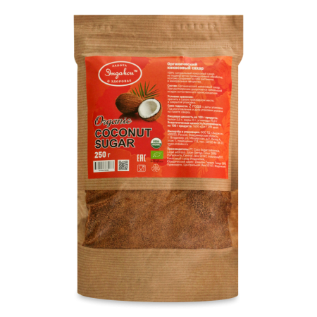 Сахар Кокосовый Органический Эндакси д/п 250г