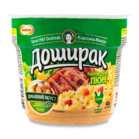 Пюре Картофельное Быстрого Приготовления со Вкусом Курицы Доширак ст 40г