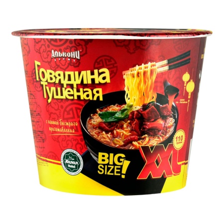 Лапша Алькони Big Size Острая 110гр Стак
