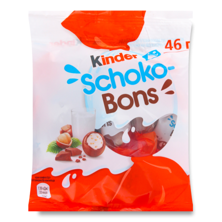 Конфеты Kinder Choco Bons молоко/какао 46гр п/п