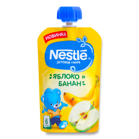 Пюре Nestle Детское яблоко/банан 6мес 90гр ch/p
