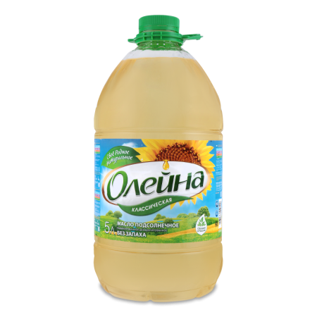 Масло Подсолнечное Рафинированное Дезодорированное Первый Сорт Олейна п/бут 5л