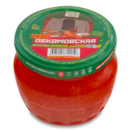 Икра Лососевая Зернистая Обкомовская с/б 140г