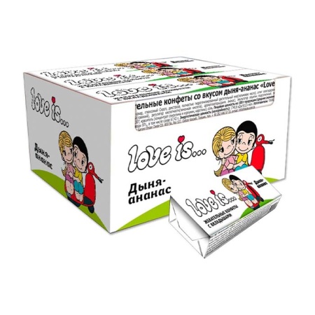 Конфеты Love is Жевательная дыня-ананас 25гр Кнврт