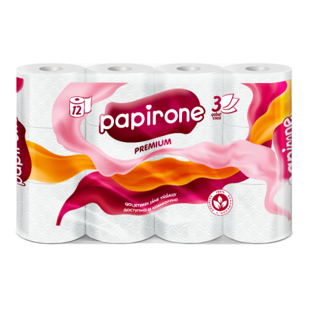 Бумага Туалетная 3 Слоя Premium Papirone 12шт