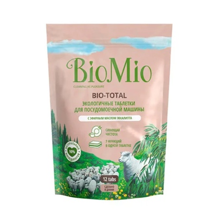 Таблетки Biomio Эко д/посудомоечной Машины Эвкалипт 12шт 240гр стаб/б