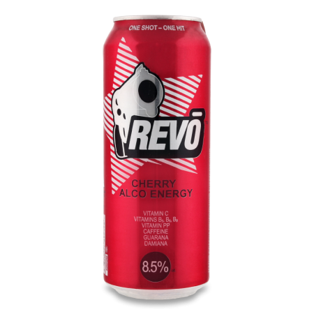 Напиток Revo Charry Alco Energy с/газ 8,5% 0,5л ж/б