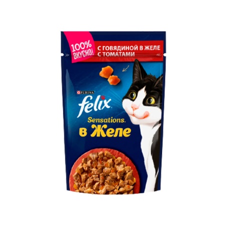 Корм Felix Говядина в Желе с Томатами 75гр д/п