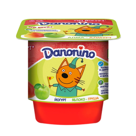 Йогурт Danonino яблоко/груша 100гр Стак