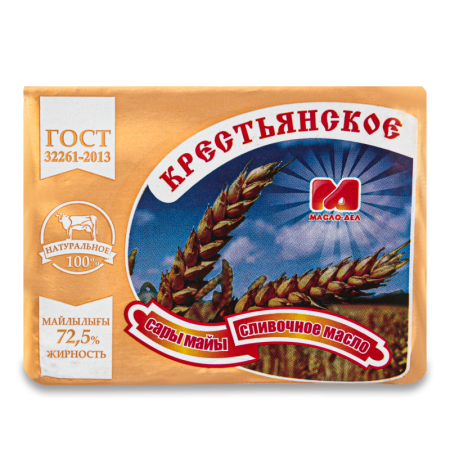 Масло 72.5% Сливочное Крестьянское масло-дел м/у 180г
