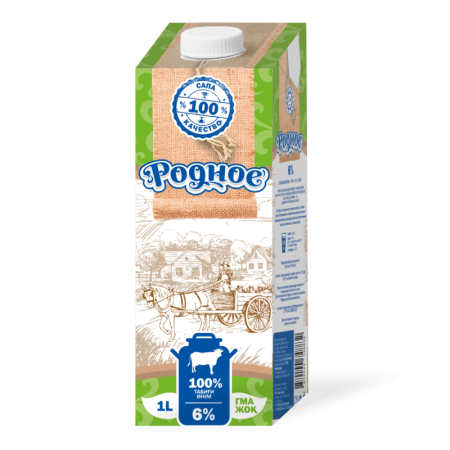 Продукт Молокосодержащий Родное 6% 1л Tba