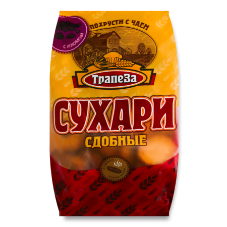 Сухари Сдобные с Изюмом Трапеза м/у 350г