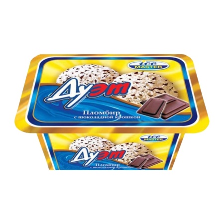 Мороженое Ice Master Дуэт Пломбир с Шок Крошкой 500мл Конт