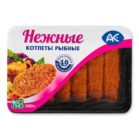 Котлеты Рыбные Нежные ас п/у 380г