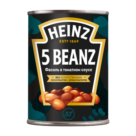 Фасоль Heinz 5 Beanz в т/с 415гр ж/б