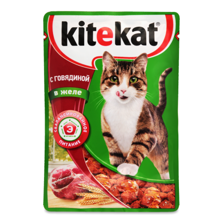 Корм Kitekat Гов в Желе 85гр фл/п
