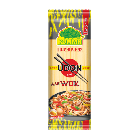 Лапша Кэмми Пшеничная Premium Udon №4 Для Wok Яичная 250гр фл/п