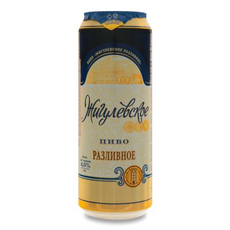 Пиво 0.45л 4.5% Светлое Пастеризованное Разливное Жигулевское ж/б
