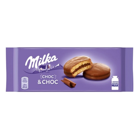 пирожное-сэндвич Milka Choc And Choc Бисквитное с Начинкой Покрытое Мол Шок 150гр фл/п