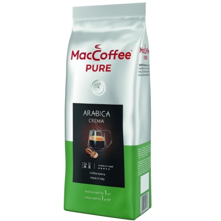 Кофе Maccoffee Pure Arabica Crema в Зернах 1кг стаб/б