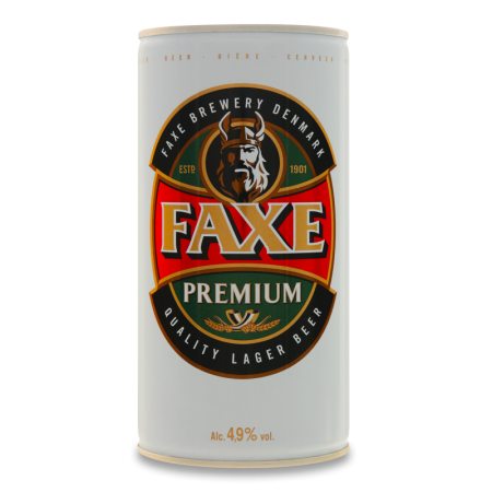 Пиво Faxe Premium Светлое 4,9% 0,9л ж/б