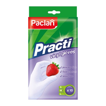 Перчатки Paclan Practi Виниловые m 10шт Кор