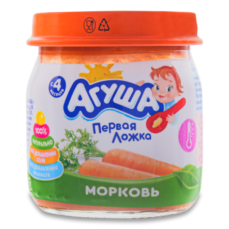 Пюре Для Детей от 4мес Морковь Агуша с/б 80г