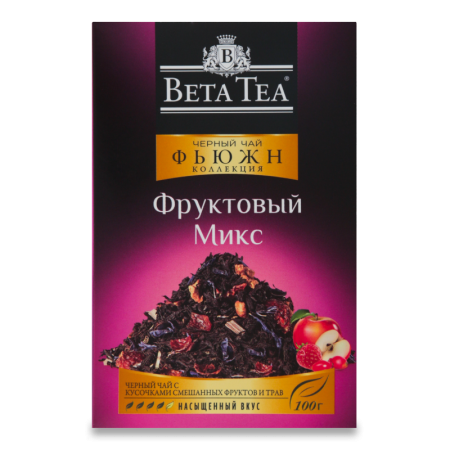 Чай Черный с Кусочками Смешанных Фруктов и Трав Фруктовый Микс Beta Tea к/у 100г