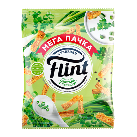 Сухарики Flint Сметана с Зеленью 100 гр фл/п