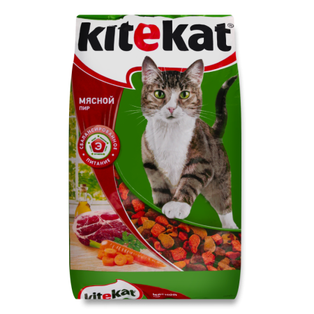 Корм Сухой Для Взрослых Кошек Мясной Пир Kitekat м/у 800г