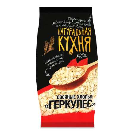 Хлопья Овсяные Геркулес Натуральная Кухня м/у 400г
