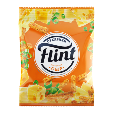 Сухарики Flint со Вкусом Сыра пшенично-ржаные 60гр м/у