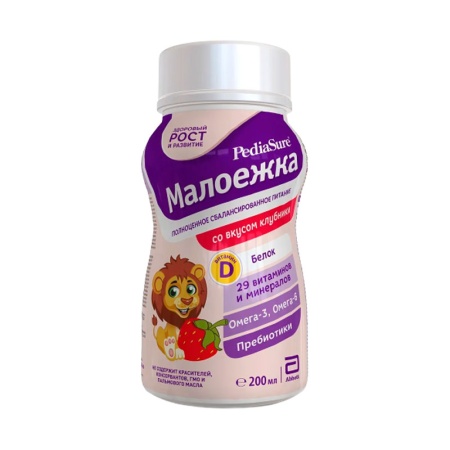 Питание Pediasure Малоежка Клубника от 1года 200мл п/б