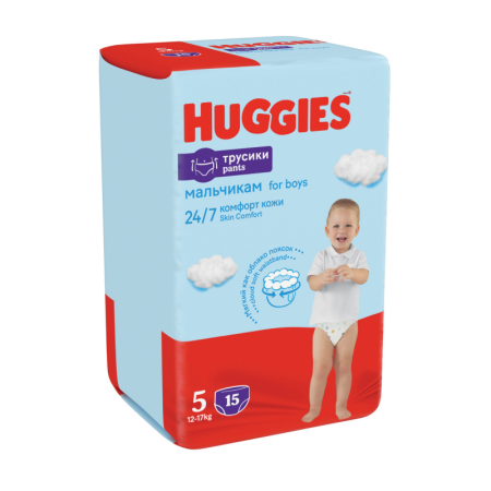 трусики-подгузники Для Детей Одноразовые 13-17кг 5 Boy Huggies 15шт