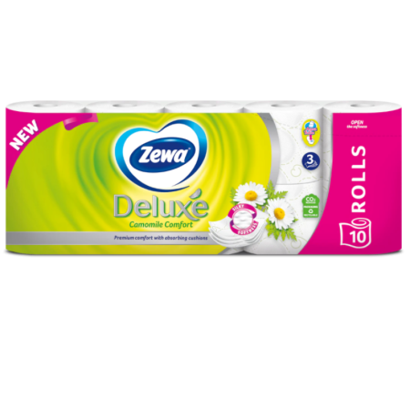 Бумага Туалетная Zewa Deluxe Ромашка 3-слойная 10шт гр/уп Бумага Туалетная Zewa Deluxe Ромашка 3-слойная 10шт гр/уп